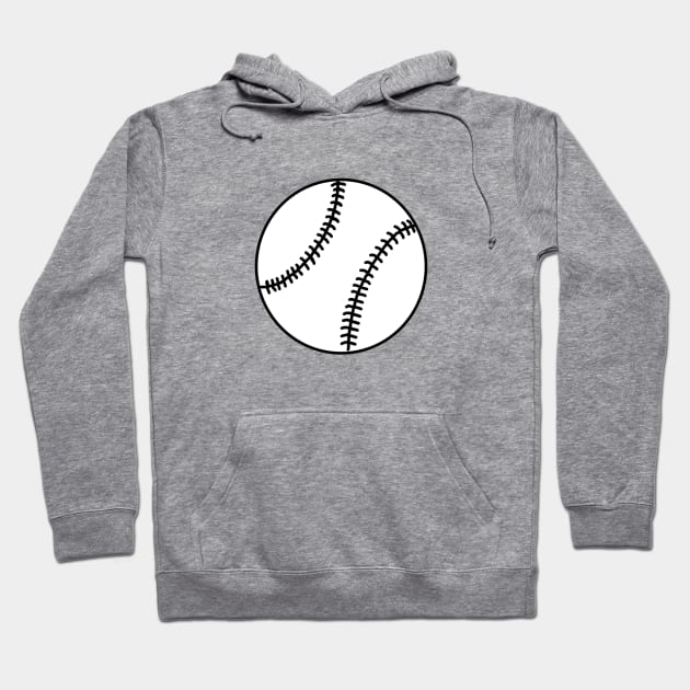 Black And White Baseball Ball - Doodle Hoodie by SpHu24